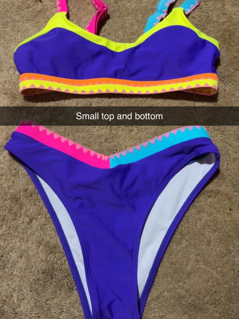 Vibrant Purple Neon Trim Bikini Set